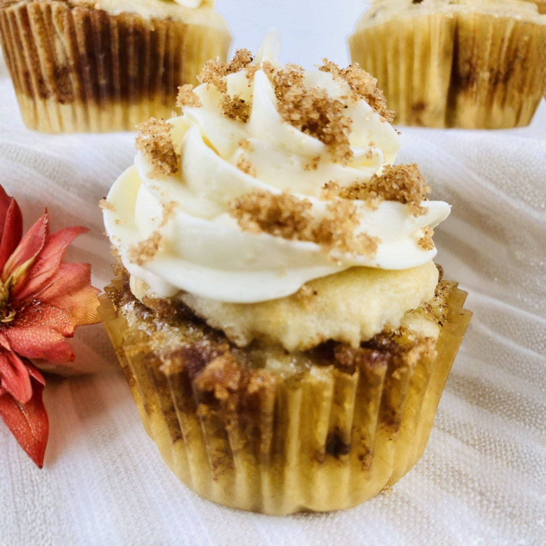 Banana Cinnamon Swirl Cupcakes
